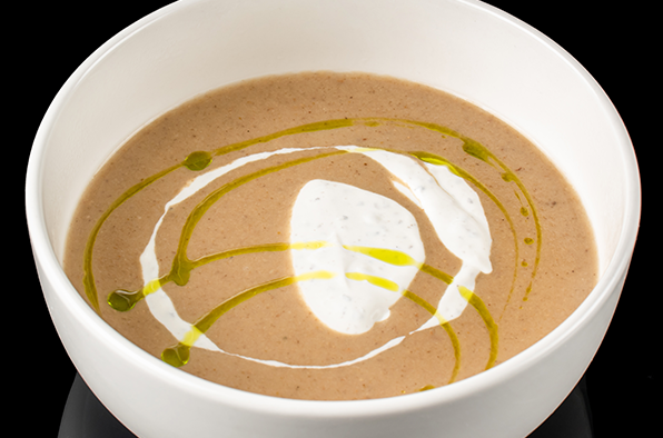 Грибной крем-суп с муссом из маскарпоне и трюфельной пастой