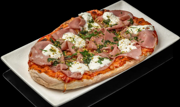 Пицца Римская с мортаделлой и страчателлой