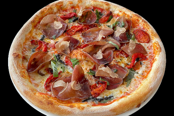 Пицца классическая с брезаолой, трюфелем и трюфельной пастой