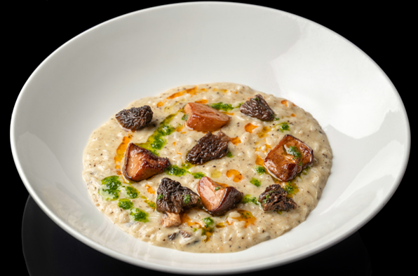 Ризотто со сморчками, белыми грибами