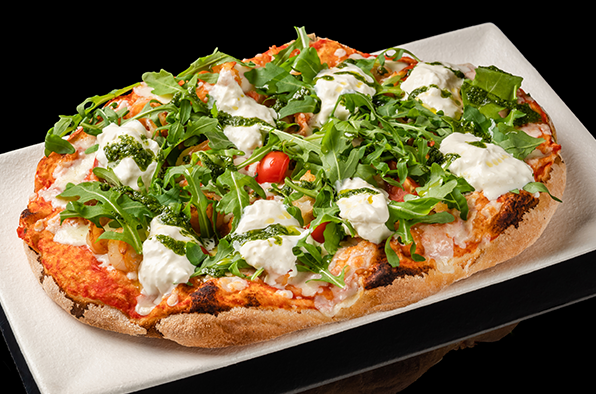 Пицца Римская Страчателла, креветки, руккола