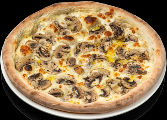 Пицца классика с шампиньонами и трюфельным маслом