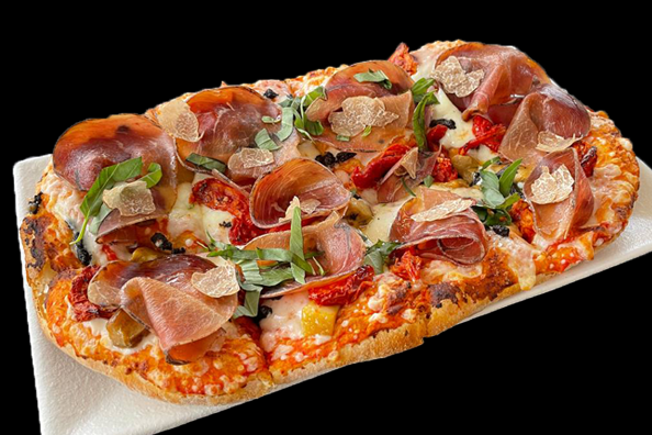 Пицца римская с брезаолой, трюфелем и трюфельной пастой